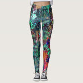 Graffiti-Wand und Sprühfarbspritzer Leggings (Vorderseite)