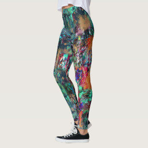 Graffiti-Wand und Sprühfarbspritzer Leggings