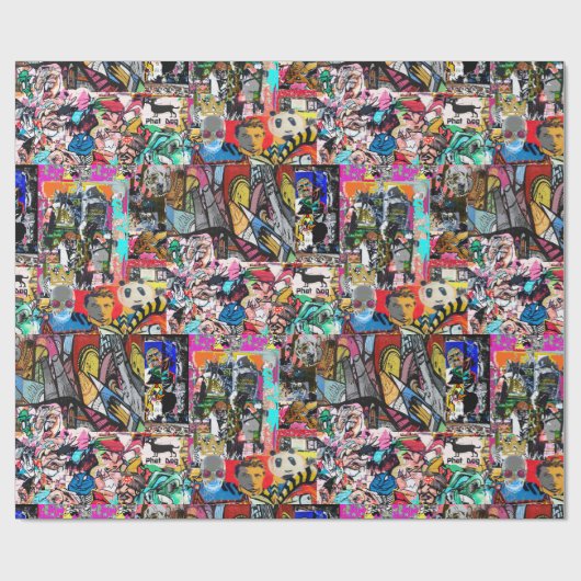 Graffiti-Wandverkleidung Geschenkpapier (Flach)