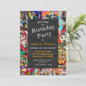 Graffiti-Wandverkleidung mit Tafel Einladung (Stehend Vorderseite)