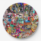 Graffiti-Wandverkleidung Pappteller (Vorderseite)