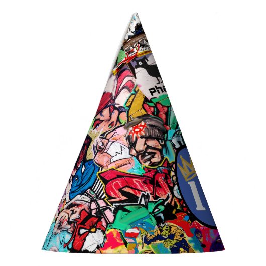 Graffiti-Wandverkleidung Partyhütchen (Links)