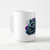 Graffiti-Waschbär-Langarmshirt Kaffeetasse (Vorderseite Links)