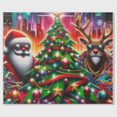 Graffiti Weihnachten Geschenkpapier (Flach)