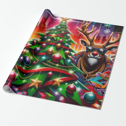 Graffiti Weihnachten Geschenkpapier (Ungerollt)