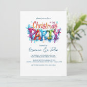 Graffiti Weihnachten im Juli Party Einladung (Stehend Vorderseite)