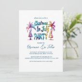 Graffiti Weihnachten im Juli Party Einladung (Stehend Vorderseite)