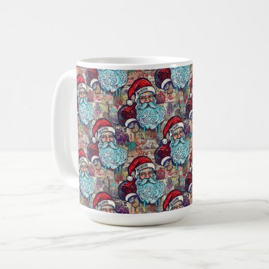 Graffiti-Weihnachtsmann Kaffeetasse (Vorderseite Links)