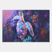 Graffiti Whale Neon Turtles Decoupage Geschenkpapier Set (Vorderseite 3)