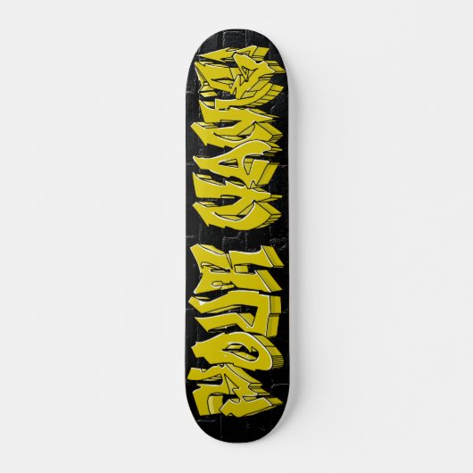 GRAFFITI WILDSTYLE GOLD CUSTOM SKATEBOARD (Vorne)
