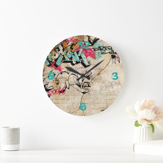 Graffiti with Numbers Große Wanduhr (Zuhause)