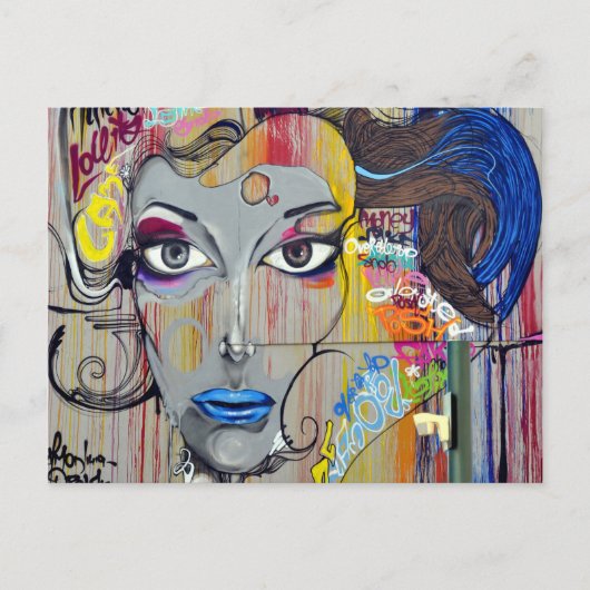 Graffiti Woman Postkarte (Vorderseite)