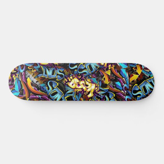 Graffiti Words Collage Skateboard (Horizontal)