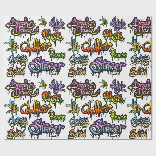 Graffiti Words Geschenkpapier (Flach)
