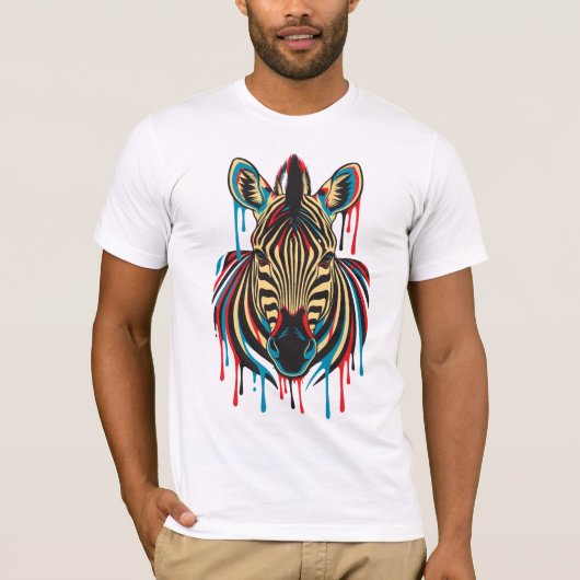 Graffiti-Zebra-Kunst T-Shirt (Vorderseite)