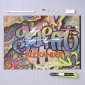 Graffiti-Ziegel, gekratzt oder gestrichen Seidenpapier (Handwerk)