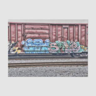 Graffiti-Zug Grunge Farbige urbane Straßenkunst Seidenpapier