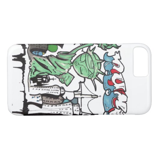 Graffitifreiheitsstatue Case-Mate iPhone Hülle (Rückseite (Horizontal))