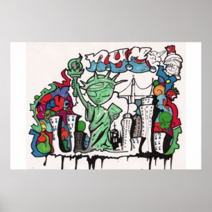 Graffitifreiheitsstatue Poster