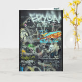 Graffitigrußkarte Karte (Gelbe Blume)