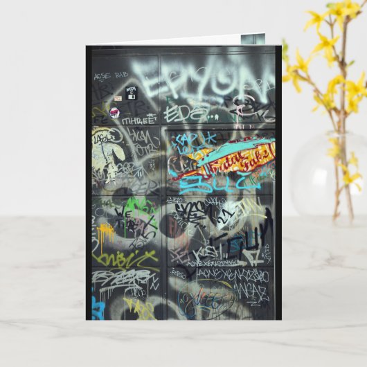 Graffitigrußkarte Karte (Gelbe Blume)