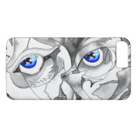 Graffitikunst der blauen Augen