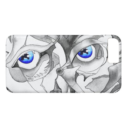 Graffitikunst der blauen Augen Case-Mate iPhone Hülle (Rückseite (Horizontal))