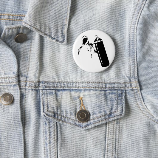 Graffitiverfasser mit Spraydosen-Schablone Button (Beispiel)