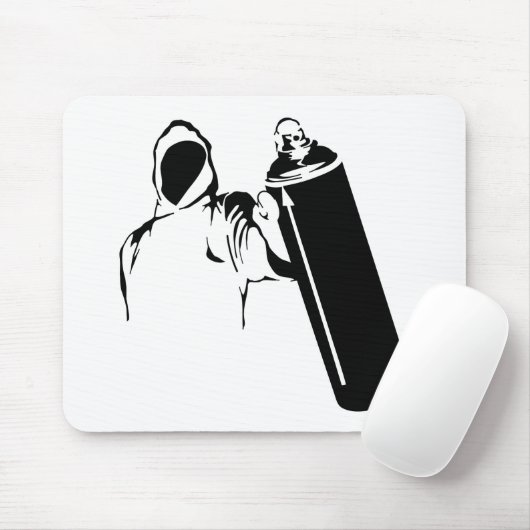 Graffitiverfasser mit Spraydosen-Schablone Mousepad (Mit Mouse)