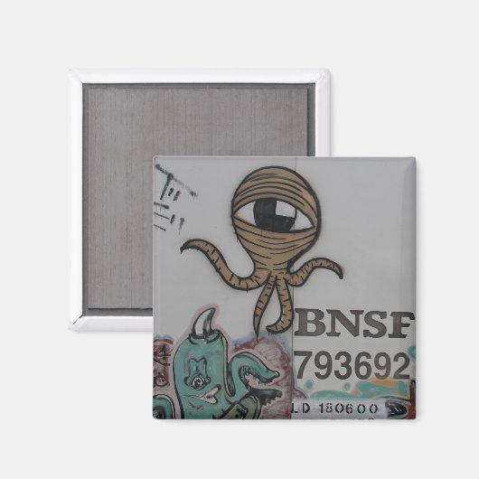 Graffitti-Außerirdischen Magnet (Vorderseite/Rückseite)