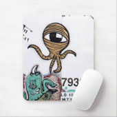 Graffitti-Außerirdischen Mousepad (Mit Mouse)
