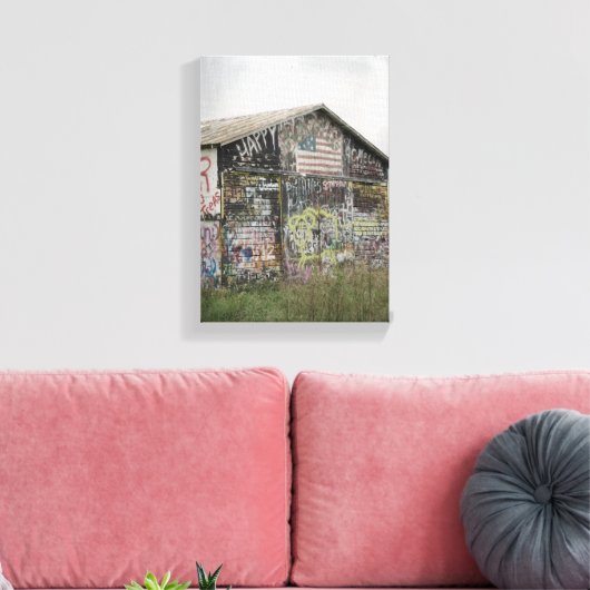 Graffitti Barn in Iowa Leinwanddruck (Insitu (Wohnzimmer))
