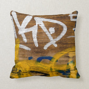 Graffity Holz - la madera de la pintada - Graffiti Kissen