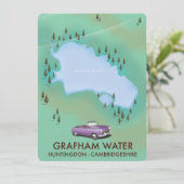 Grafham Water Huntingdon Cambridgeshire Karte (Stehend Vorderseite)