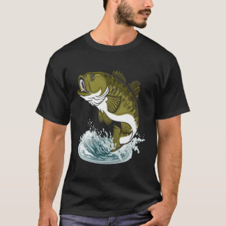 Grafik 365 Bass Fish Fishing T-Shirt