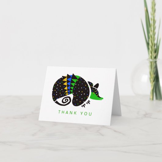 Grafik ARMADILLO - Happy Birthday - Tiere Dankeskarte (Vorderseite)