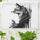 Grafik Art Fox Wild Animal Nature Art Geschirrtuch (Gefaltet)