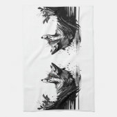 Grafik Art Fox Wild Animal Nature Art Geschirrtuch (Vertikal)