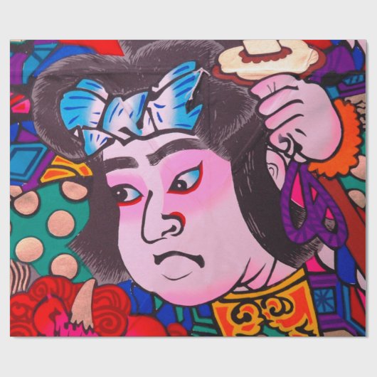 Grafik auf Japanisch Traditionelles Kiteart,Kite,S Geschenkpapier (Flach)