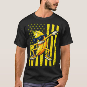 Grafik Banane Retro Amerikanische Flagge Dabbing B T-Shirt