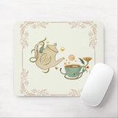 Grafik, beige Illustration Tea Time Mousepad (Mit Mouse)