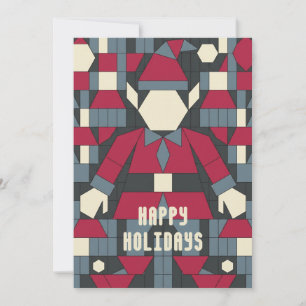 Grafik-Block-Kunst Moderner Weihnachtself Flat Feiertagskarte