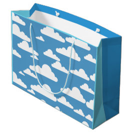 GRAFIK BLUE SKY AND WHITE CLOUDS ILLUSTRATION GROßE GESCHENKTÜTE