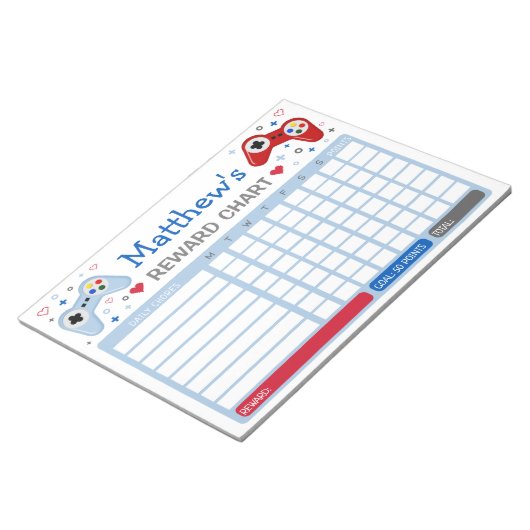 Grafik-Chart für Videogame-Boys Notizblock (angewinkelt)