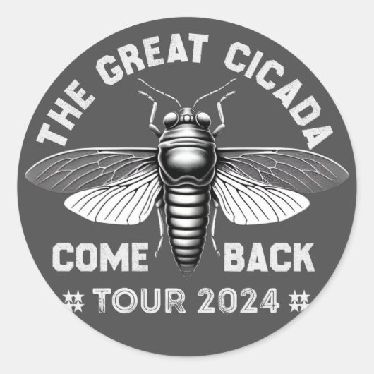 Grafik Cicada Comeback Tour 2024 Design Runder Aufkleber (Vorderseite)