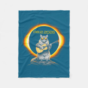 Grafik Damen Eclipse Cat Gitarre 08 Fleecedecke