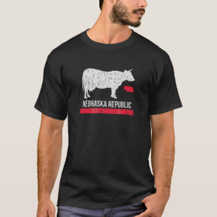 Grafik der Kuh der Republik Nebraska T-Shirt