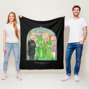 Grafik der Rick- und Morty-Familie Fleecedecke
