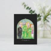 Grafik der Rick- und Morty-Familie Postkarte (Stehend Vorderseite)