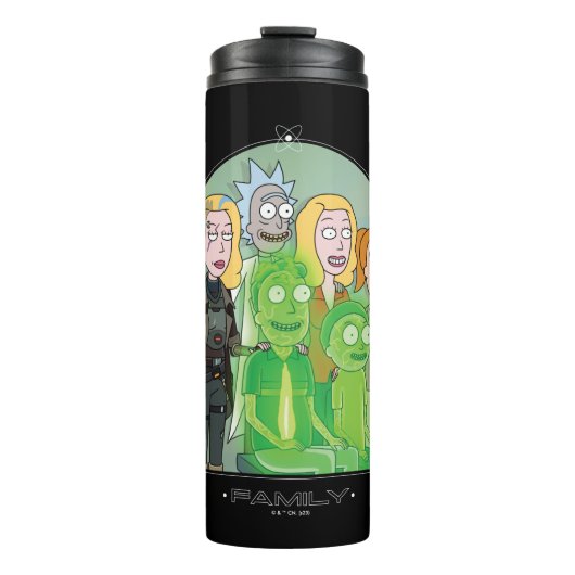 Grafik der Rick- und Morty-Familie Thermosbecher (Vorderseite)